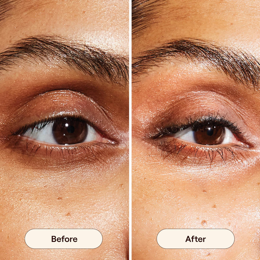 Live Tinted Superhue eye cream targets dark circles for a brighter look.