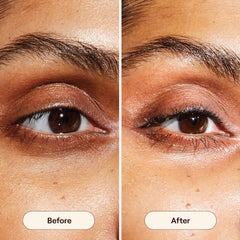Live Tinted Superhue eye cream targets dark circles for a brighter look.