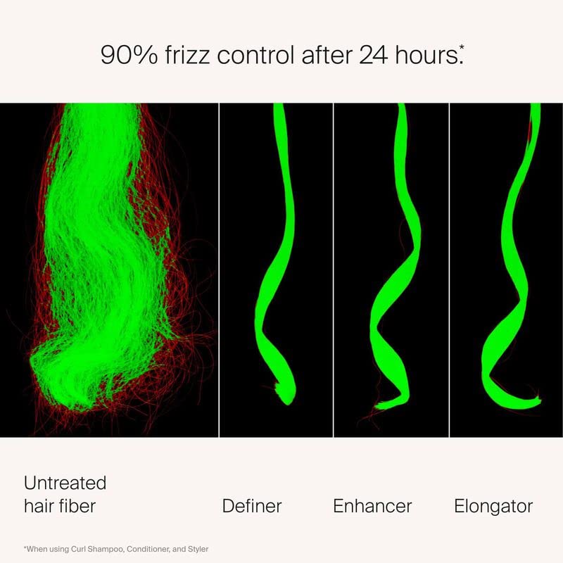 Living Proof Curl Enhancer shiny, hydrated waves appearing healthier over time