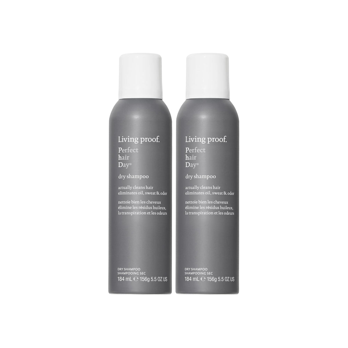 Living Proof dry shampoo bottle front view keeps hair feeling refreshed between washes.