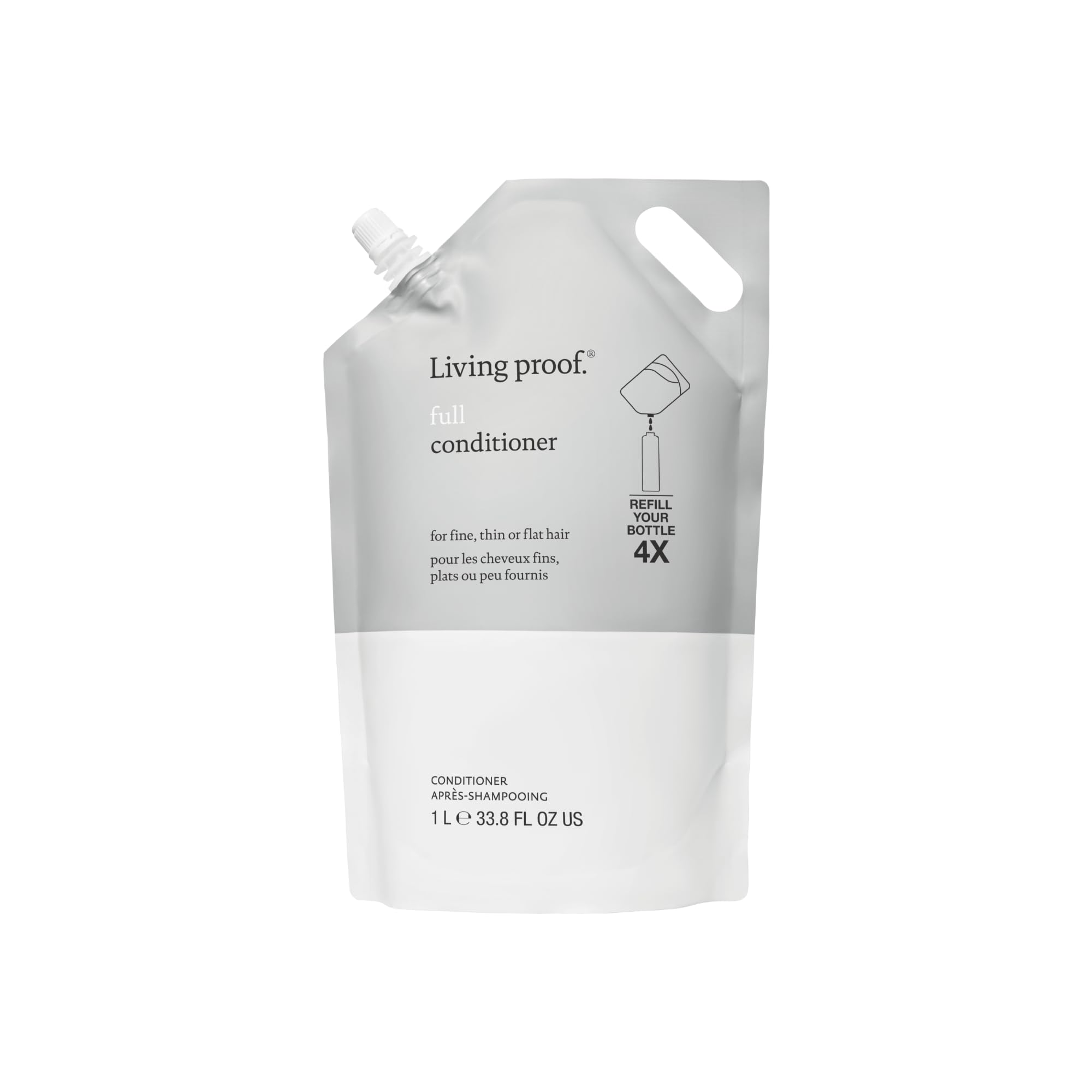 Living Proof Full Conditioner bottle front demonstrates volume-ready formula