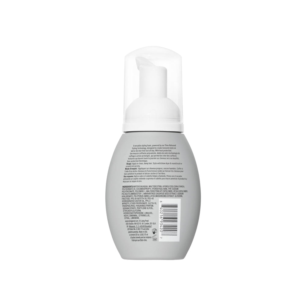 Living proof Full Texturizing Foam on wet hair creates beachy texture with volume.