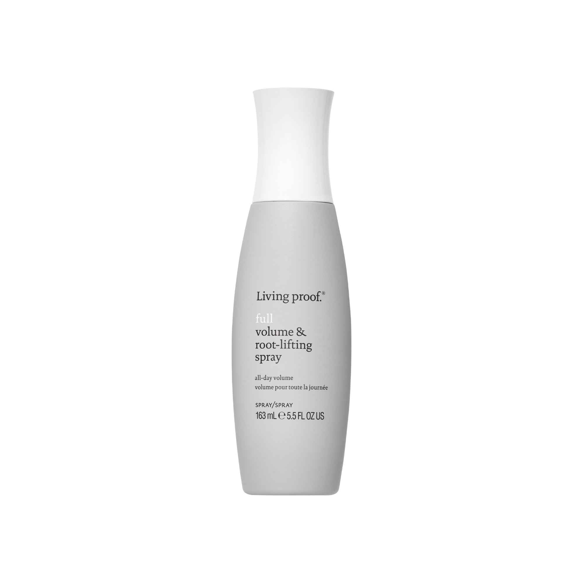 Living Proof Full Volume Root-Lift Spray bottle boosts hair with invisible lift.
