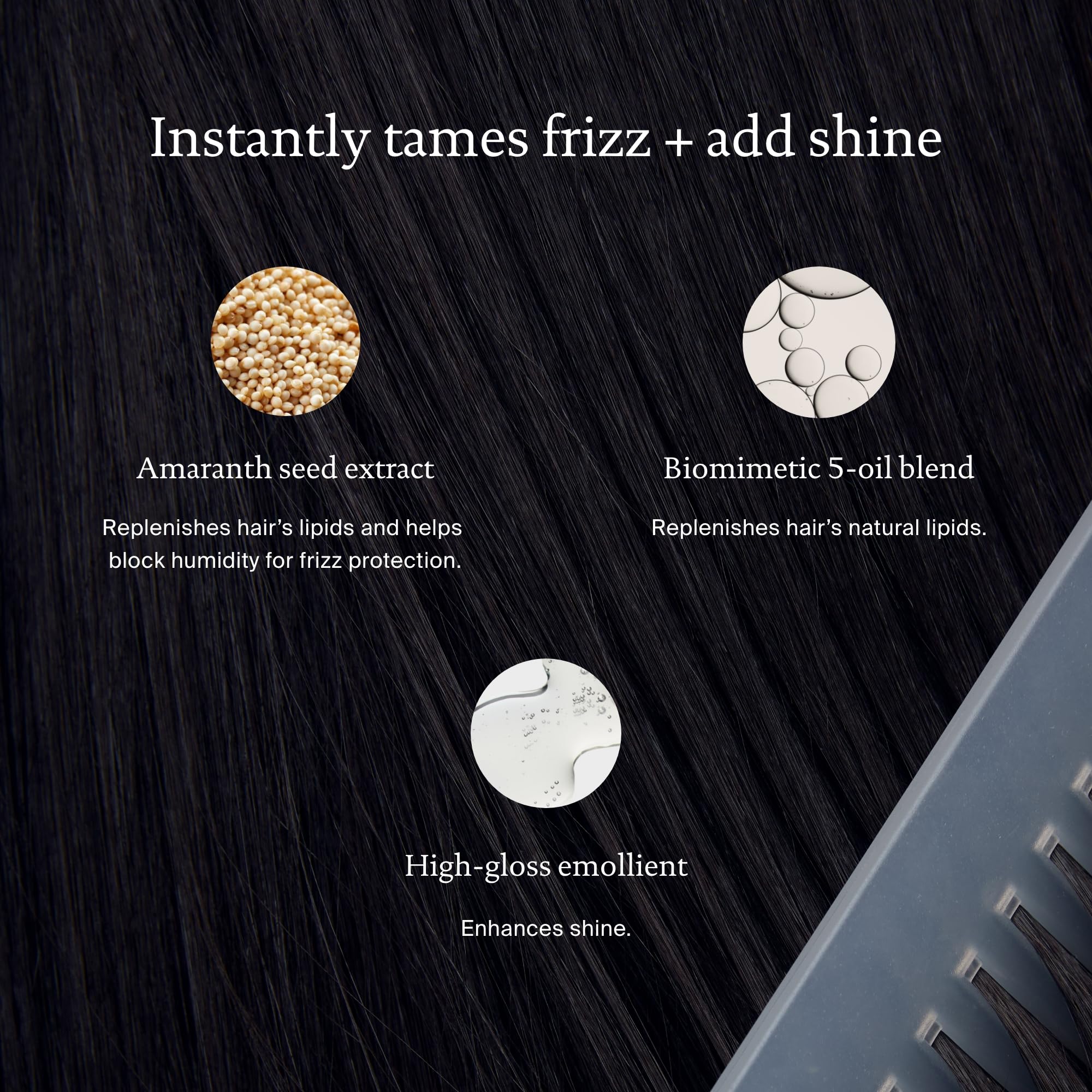 Living Proof No Frizz Instant De-Frizzer close-up of lipids replenishment formula