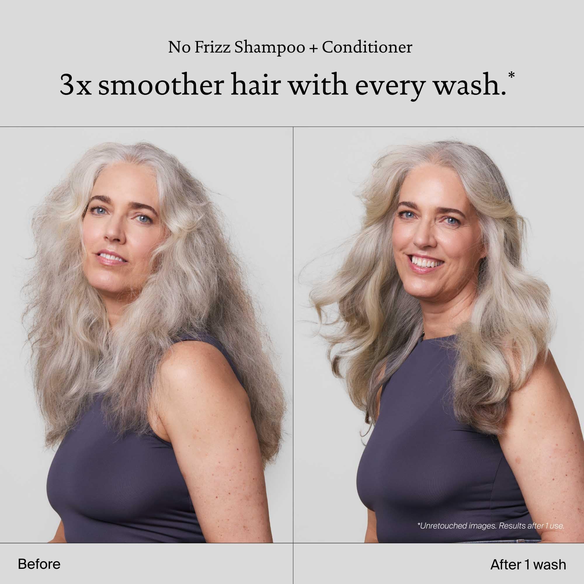 Living Proof No Frizz Shampoo cleanse-dirt-oil focuses on removing buildup for refreshed hair.