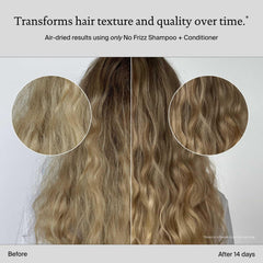 Living Proof No Frizz Shampoo foamy lather highlights luxurious cleansing and soft fragrance.