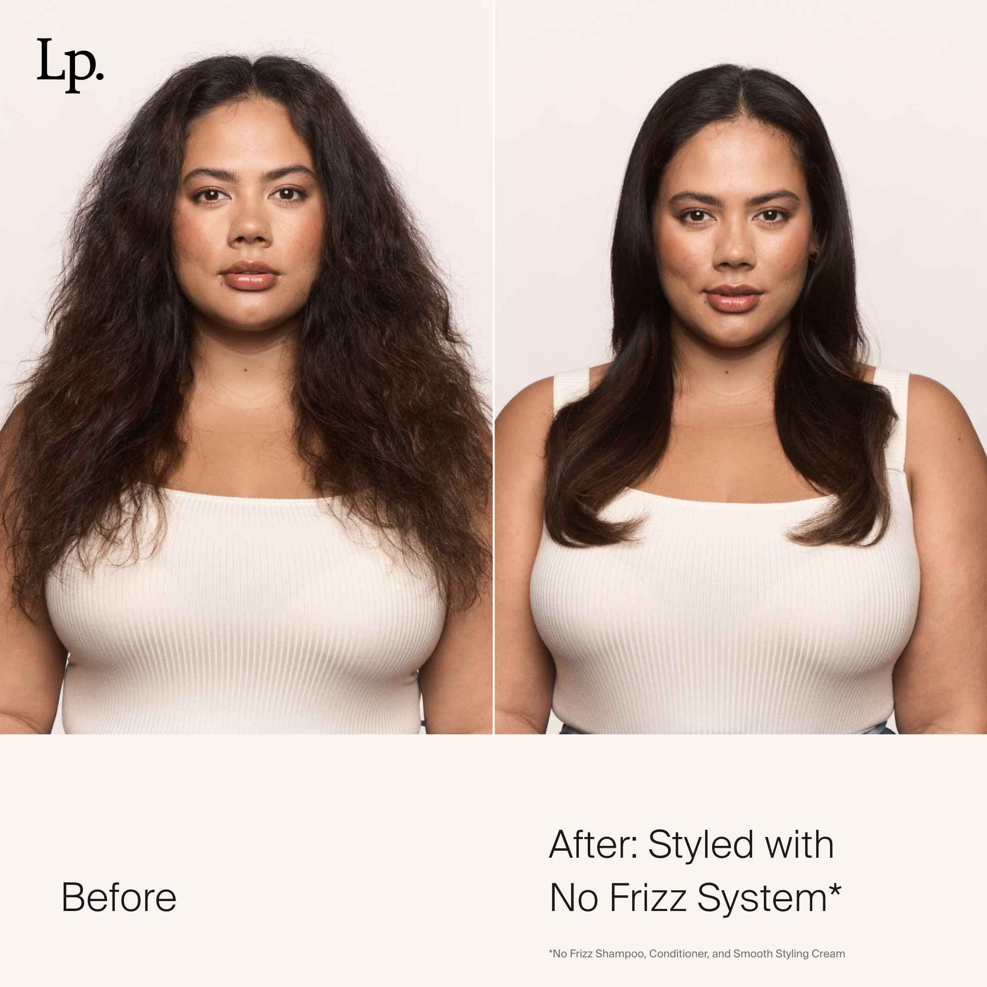 Living Proof No Frizz Smooth Styling Cream helps resist humidity for frizz-free days.