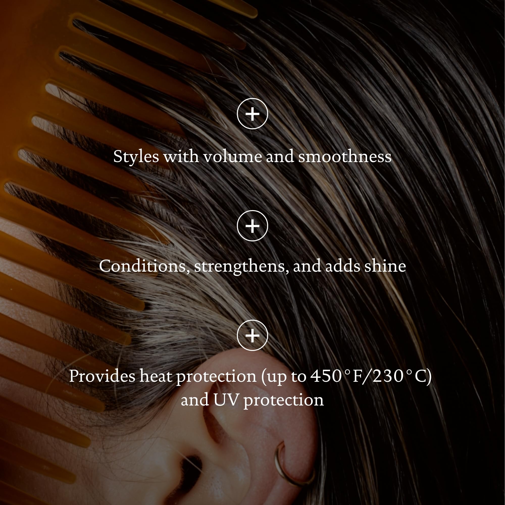 Living Proof Perfect Hair Day 5-in-1 glossy hair shot showing natural shine