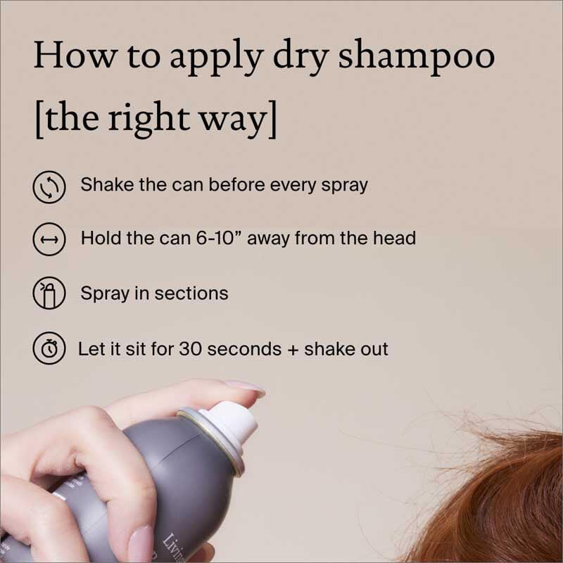 Living Proof Perfect Hair Day Dry Shampoo detoxifies scalp for a refreshed feel.