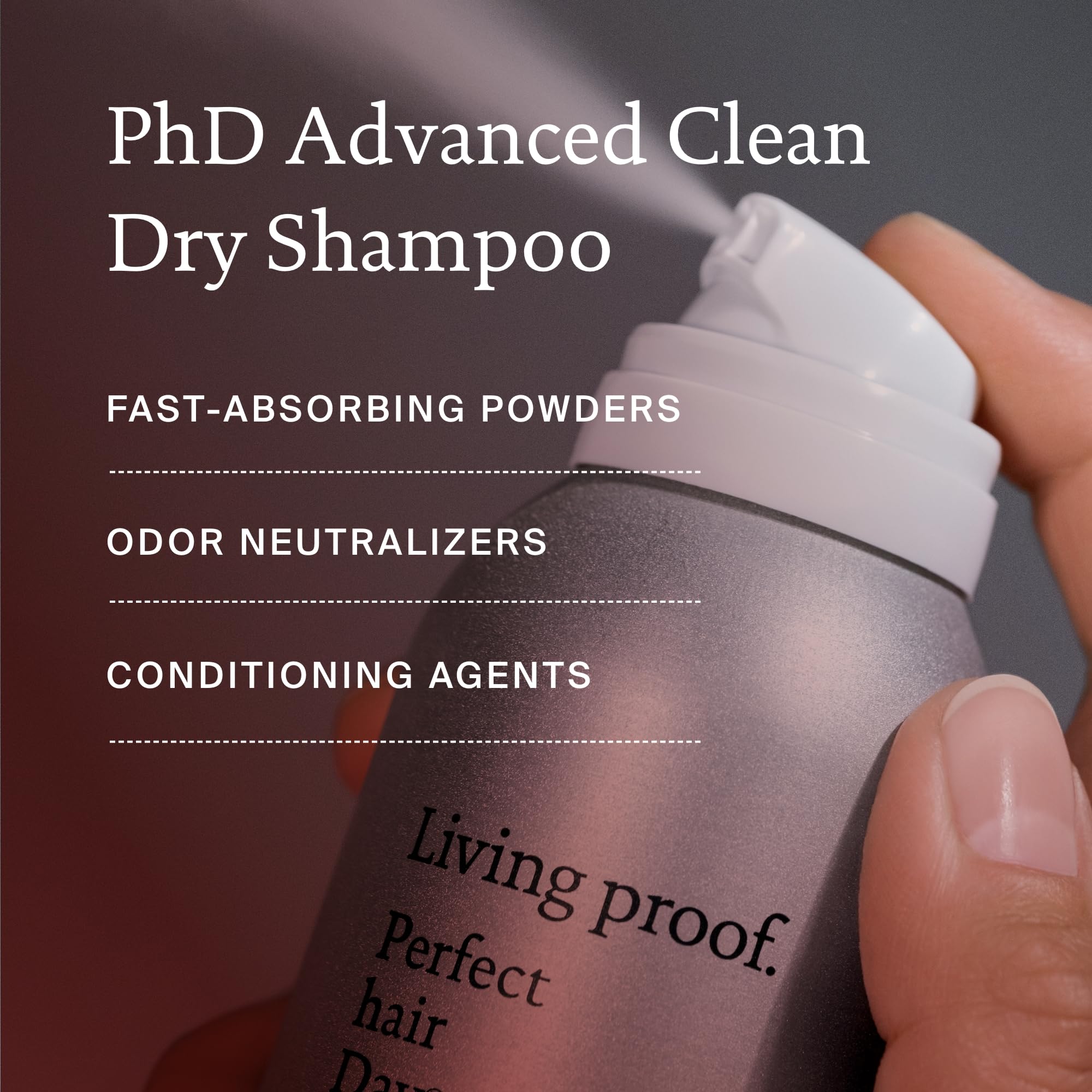 Living Proof Perfect Hair Day Dry Shampoo Velvet Amber scent enhances refresh between washes.