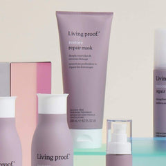 Living Proof Restore Repair Mask hair application demonstrates moisture restoration for smoothness