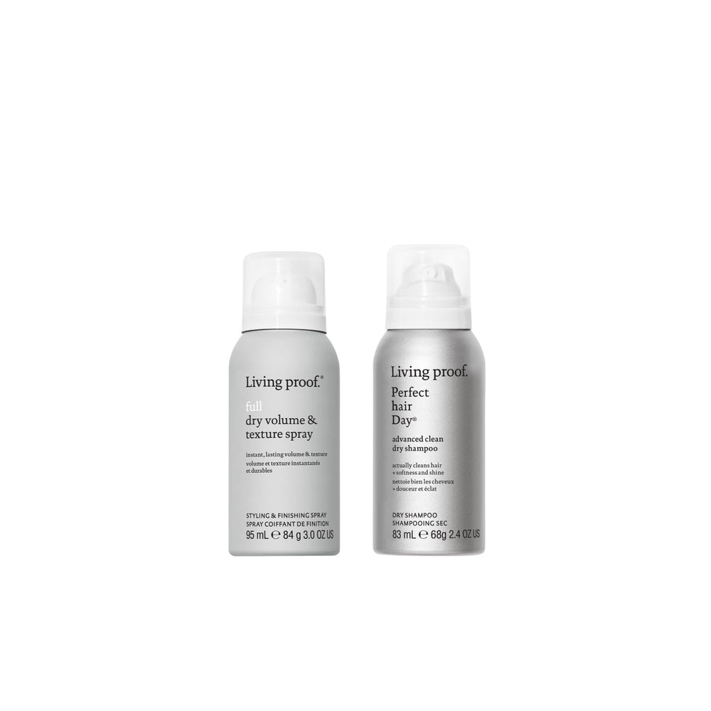 Living Proof Advanced Clean Dry Shampoo bottle for a refreshed, oil-free look between washes.