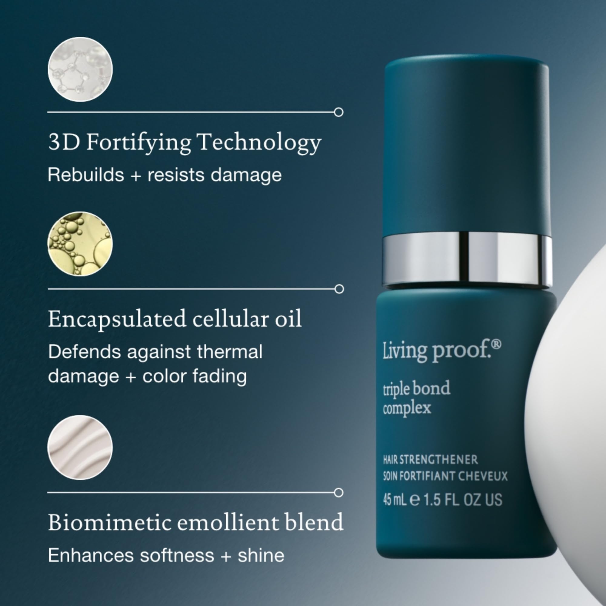 Living Proof Triple Bond Complex demo showcasing heat protection during styling