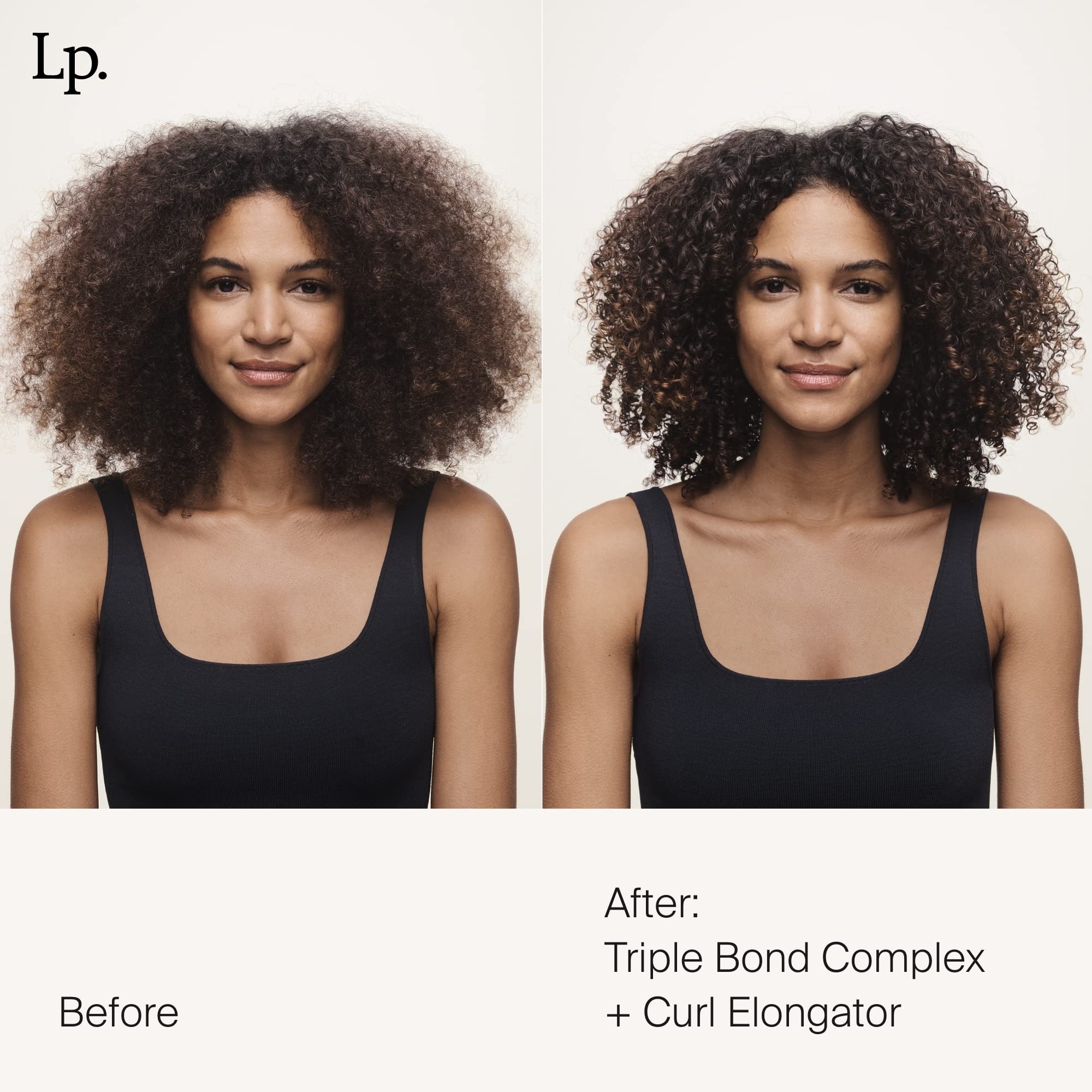 Living Proof Triple Bond Complex Leave-In application shown on damp hair for smoothing