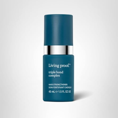 Living Proof Triple Bond Complex model hair after treatment with glow