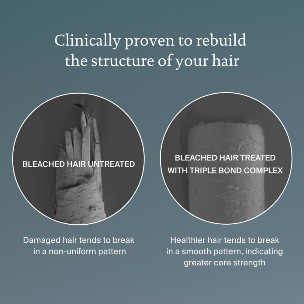 Living Proof Triple Bond Complex close-up shows shiny, soft hair texture