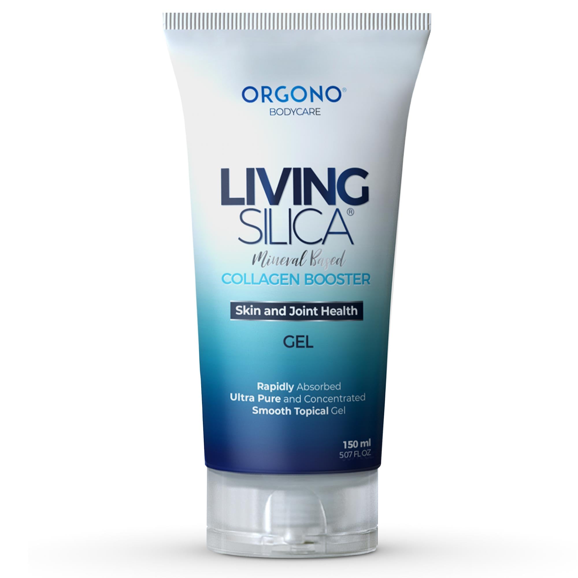 Living Silica Orgono collagen booster gel bottle for targeted skin support