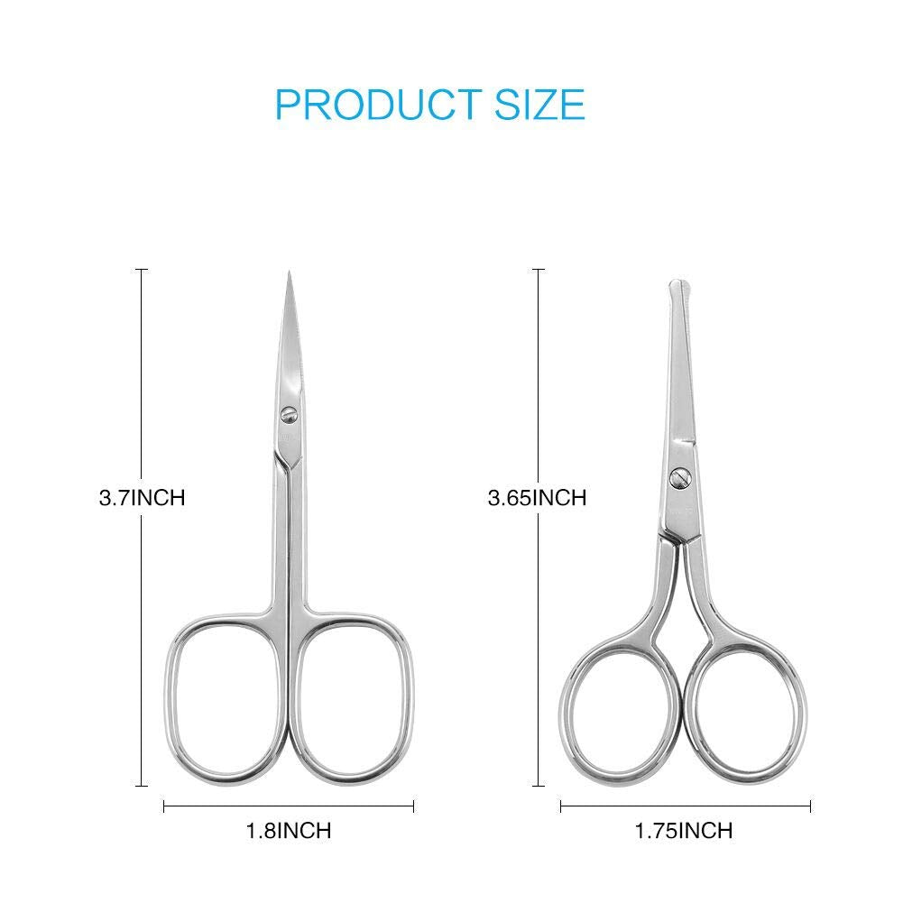 LIVINGO beard-trim curved-blade scissors for smooth beard shaping.