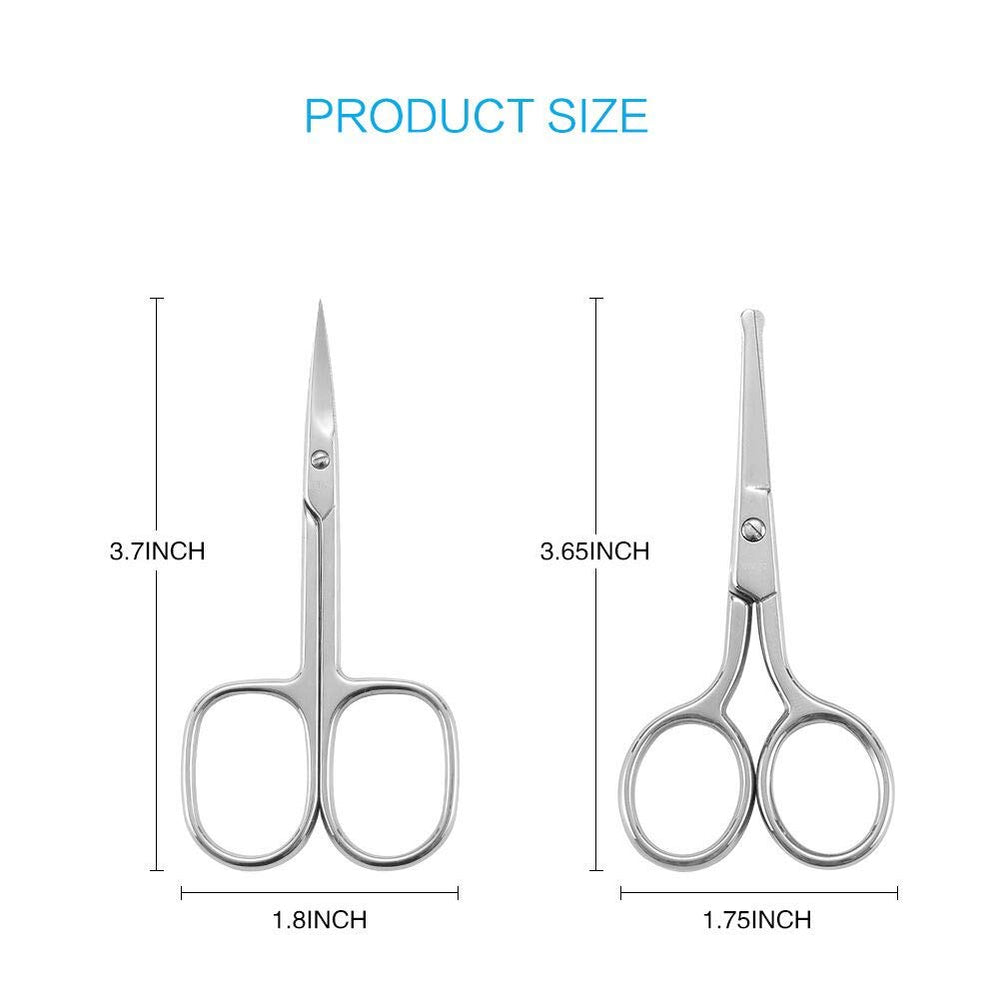 LIVINGO beard-trim curved-blade scissors for smooth beard shaping.