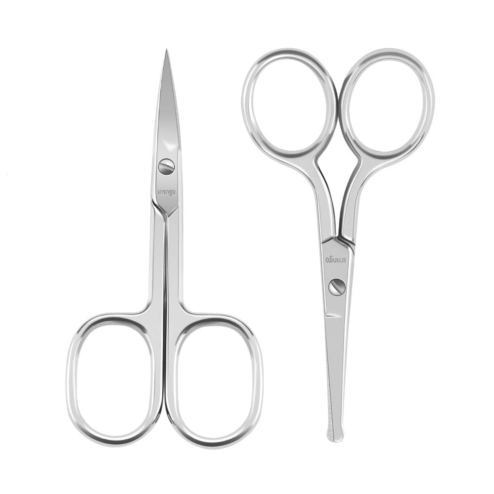 LIVINGO nose-hair scissors curved tip for precise, safe trimming.