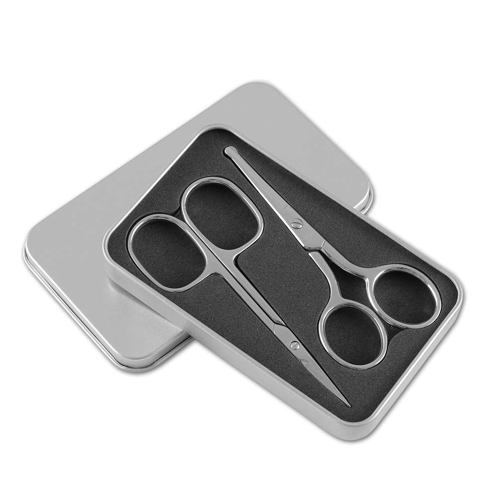 LIVINGO nose-hair scissors rounded-tip for gentle nose grooming.