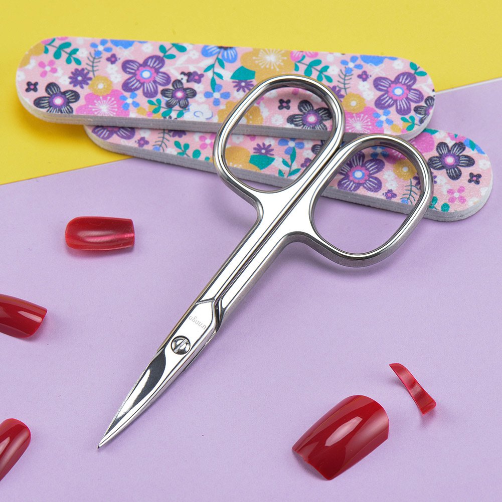 LIVINGO Premium Manicure Scissors in-use close-up for daily grooming tasks