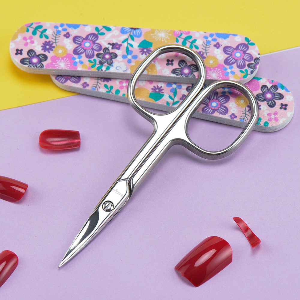LIVINGO Premium Manicure Scissors in-use close-up for daily grooming tasks