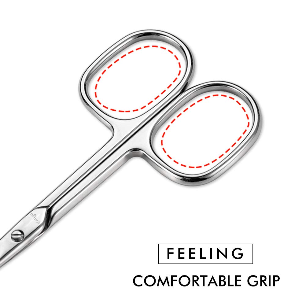 LIVINGO Premium Manicure Scissors mirror-finish blades for easy cleaning