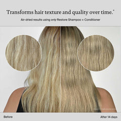Living Proof Restore Shampoo packaging emphasizes silicone-free formula.