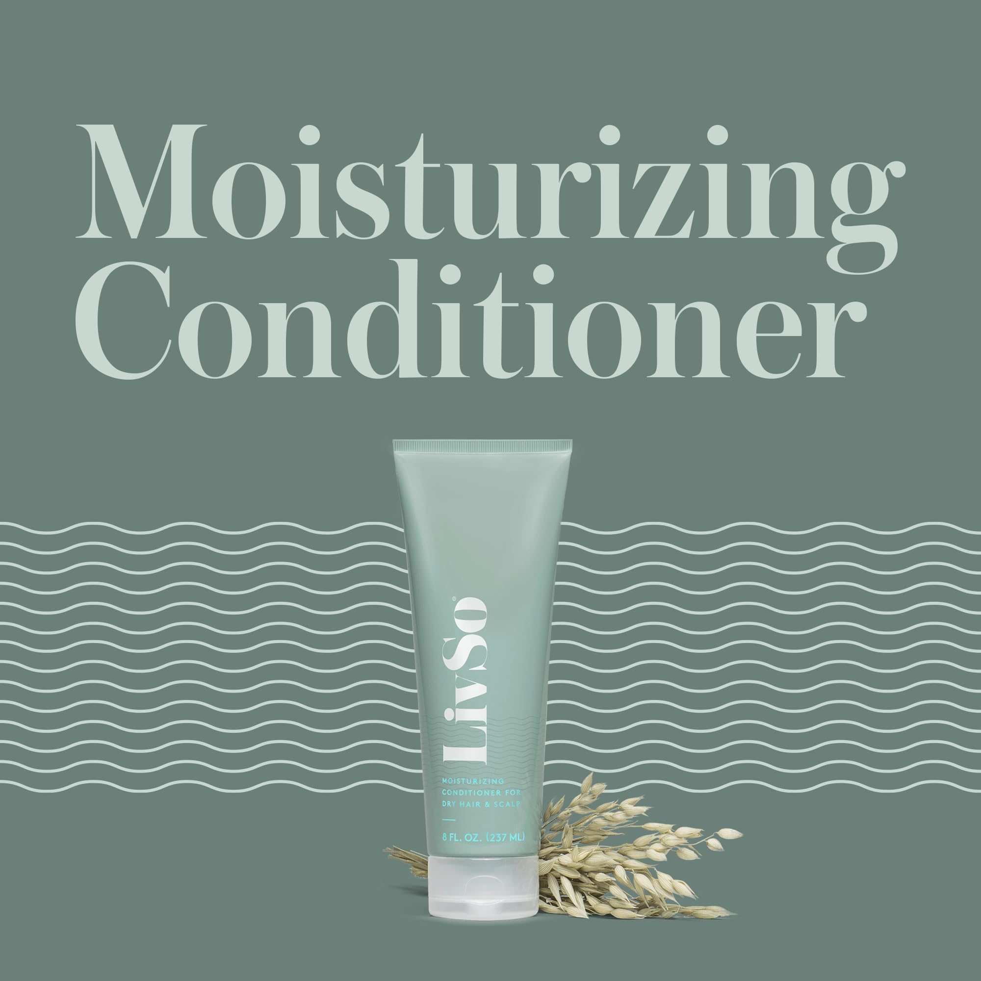 LivSo conditioner with Abyssinian Oil highlights natural hydration for thick, textured hair.