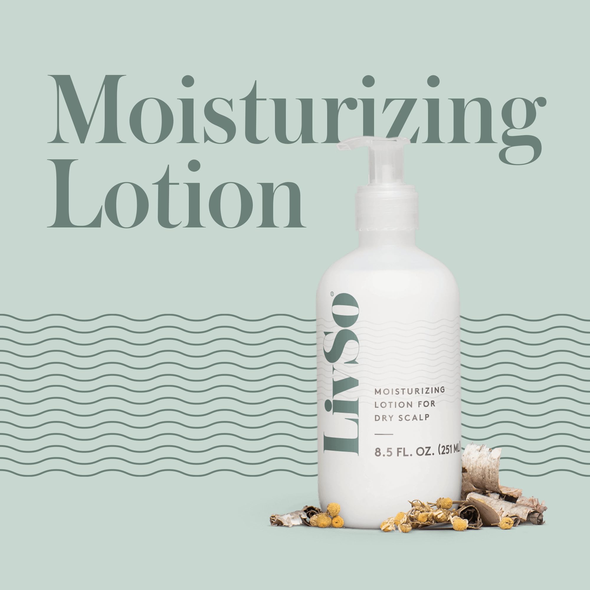 LivSo lotion applied to scalp for lightweight moisture