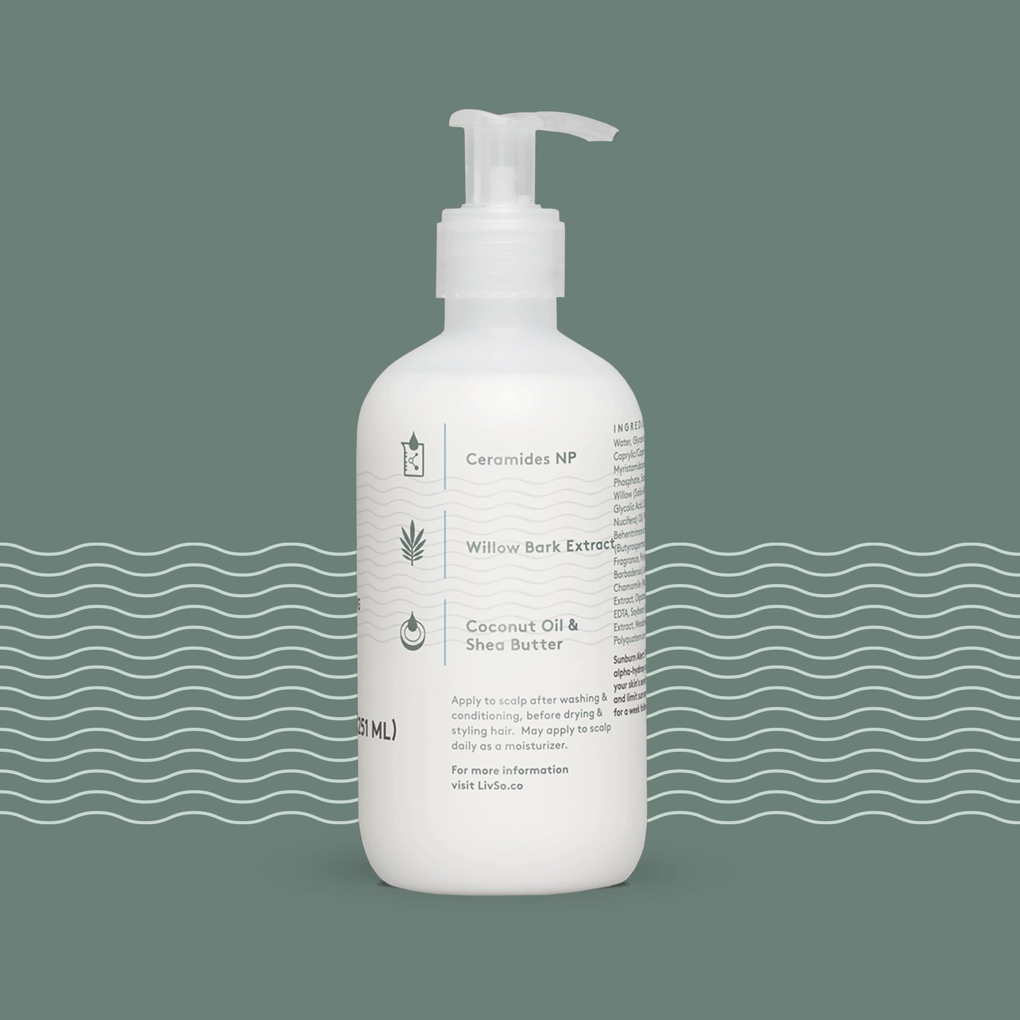 Close-up of willow bark and coconut oil ingredients in LivSo formula