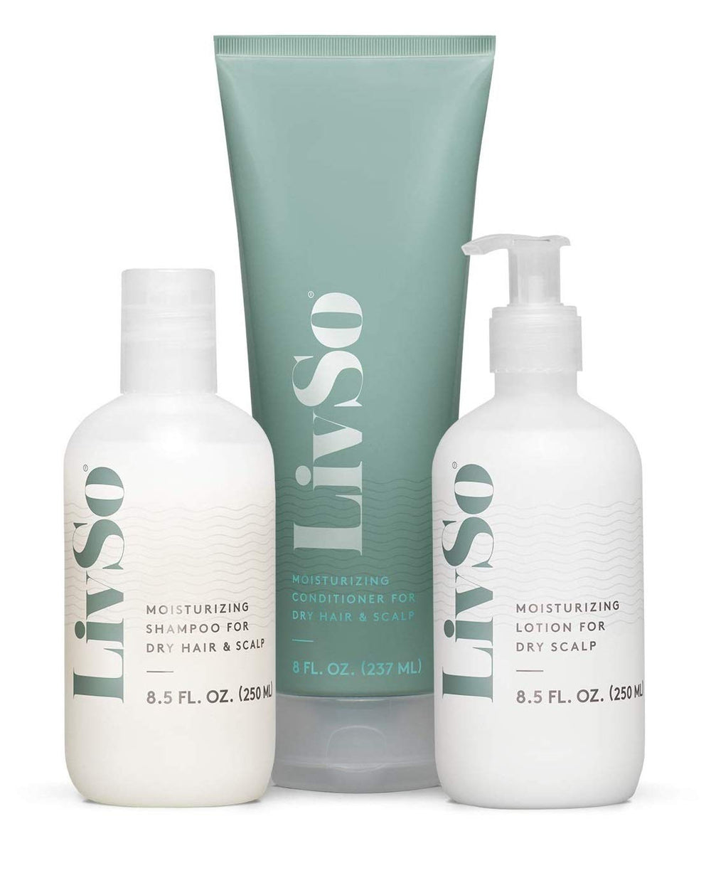 Product display of LivSo scalp lotion with clean design