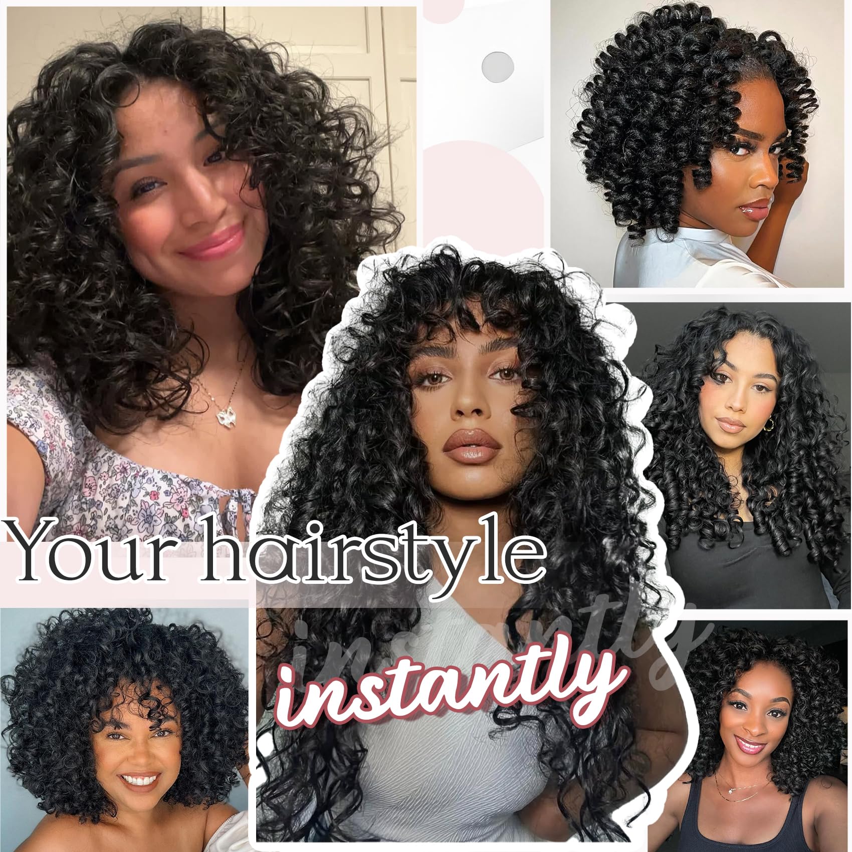 LIYATE Gogo Curl styled into curly ponytail demonstrates quick wake-and-go styling.