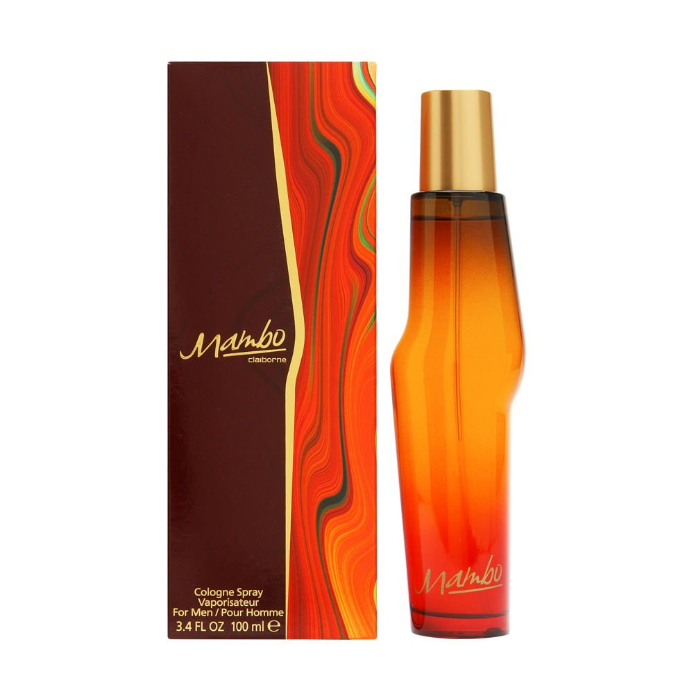 Liz Claiborne Mambo bottle front, bold daytime fragrance for men.