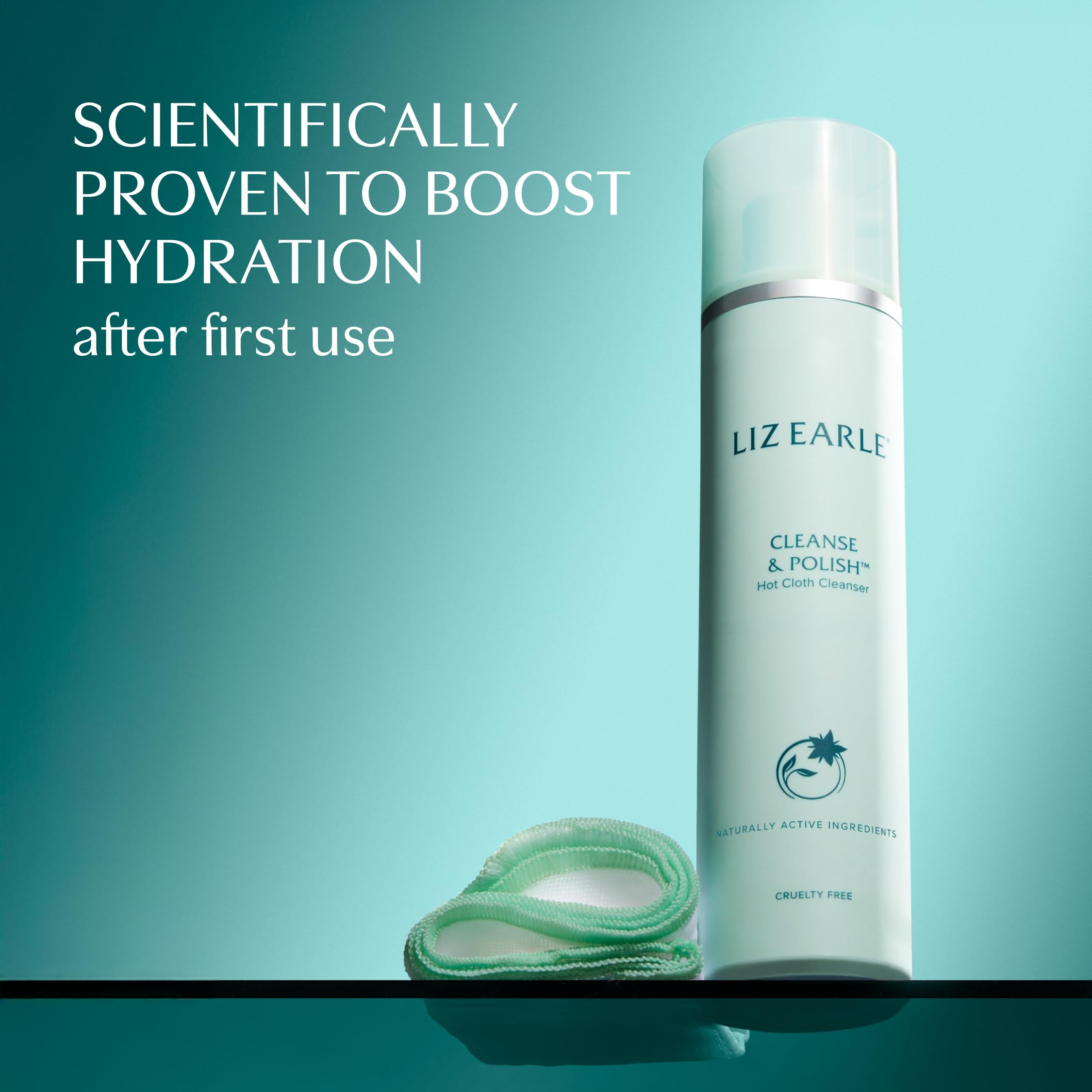 Liz Earle Cleanse & Polish cocoa butter and rosemary ingredients closeup.