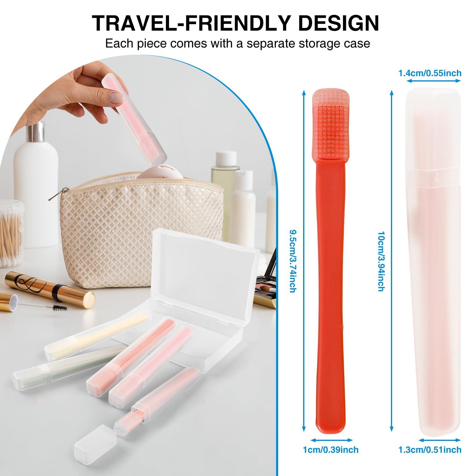 LIZICH Eyelid Brush kit inside view of five-piece set