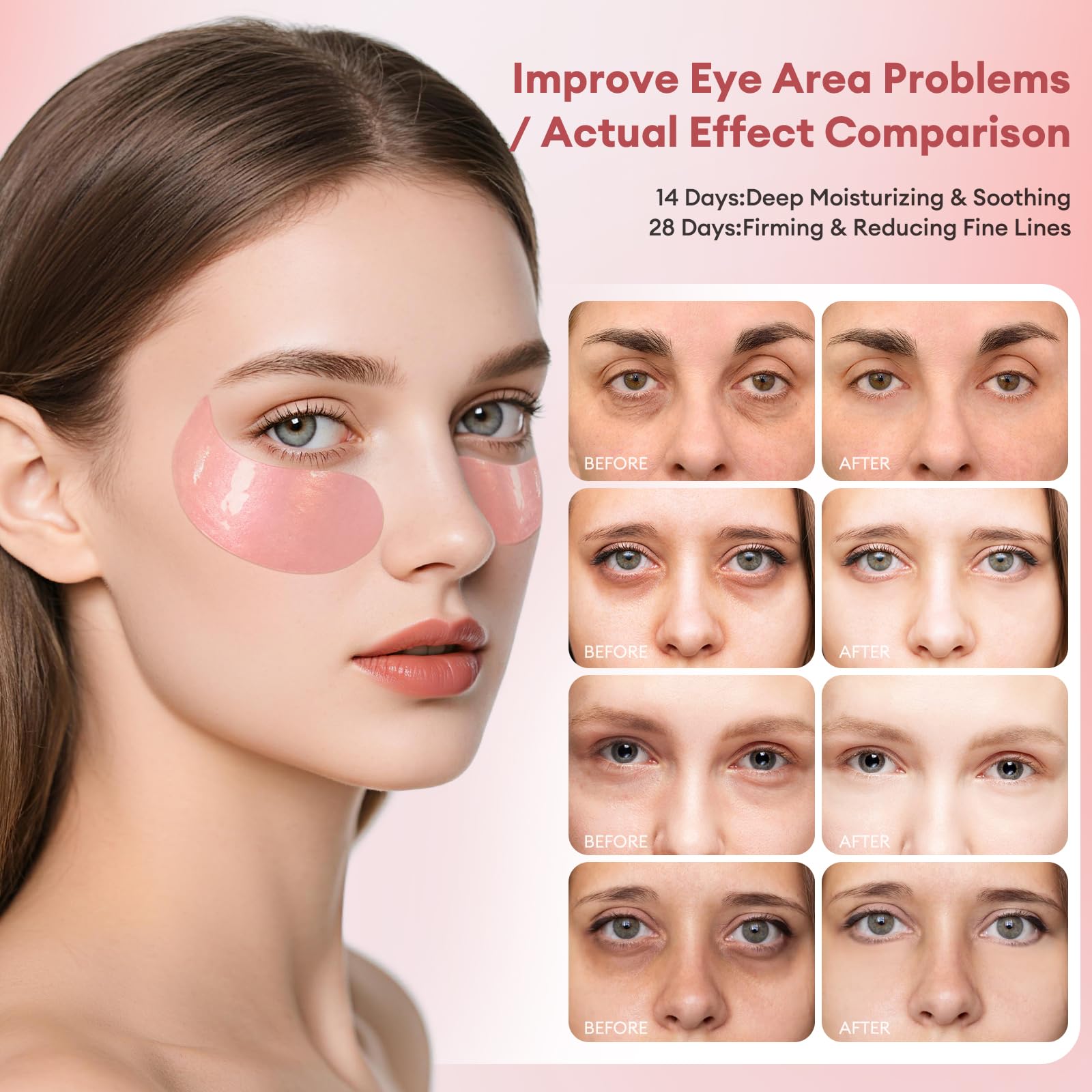LJ KuKu Lady hydrogel eye masks with gold essence provide cooling hydration