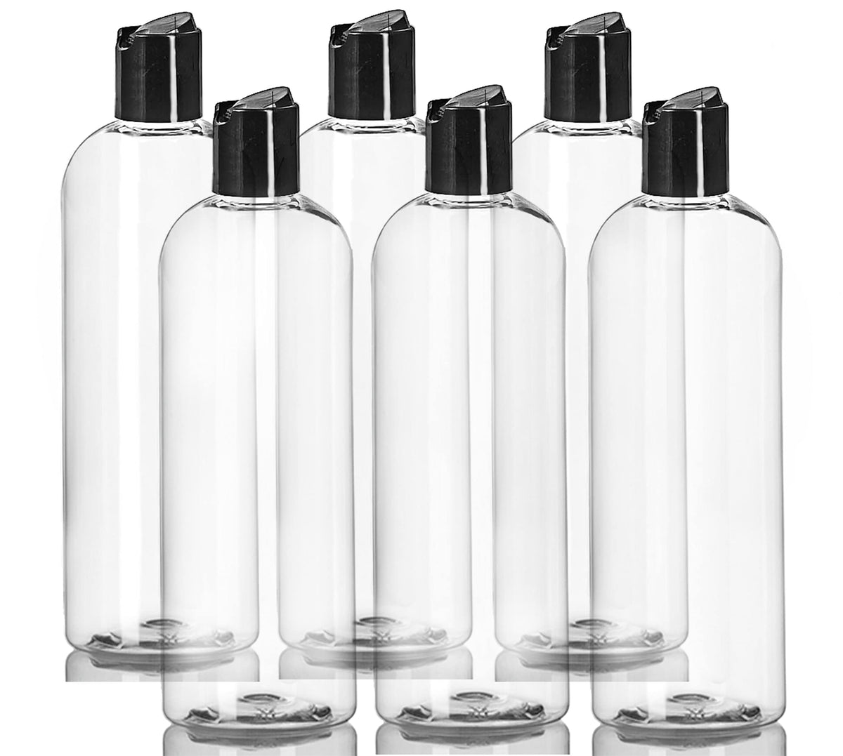 ljdeals 16oz clear plastic bottle with disc-top cap for easy shampoo dispensing