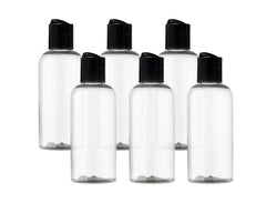 Ljdeals 4oz clear Boston round bottle ready for precise shampoo or lotion dispensing.