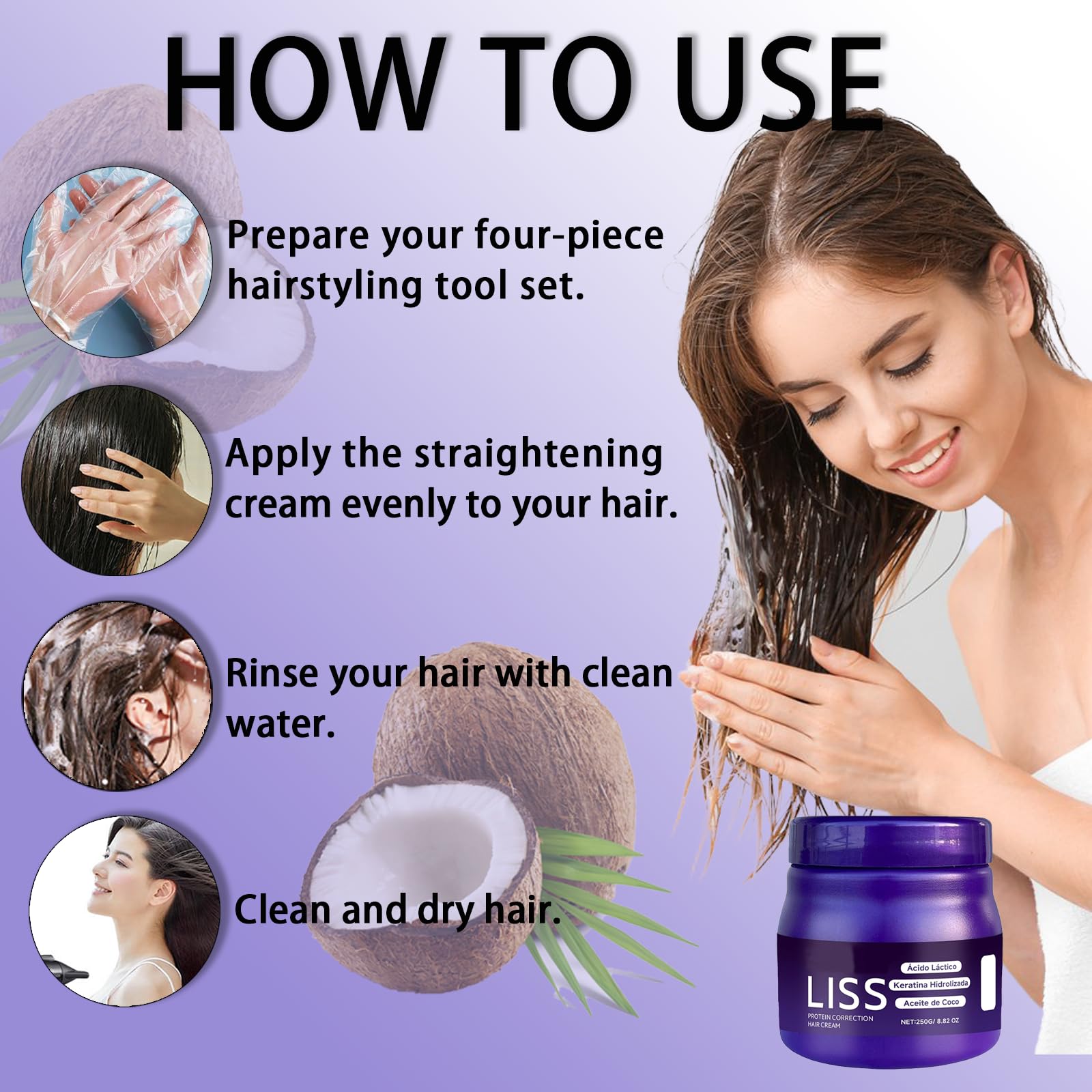 Lkdsoaf Formol-Free Keratin hair before and after smoothing
