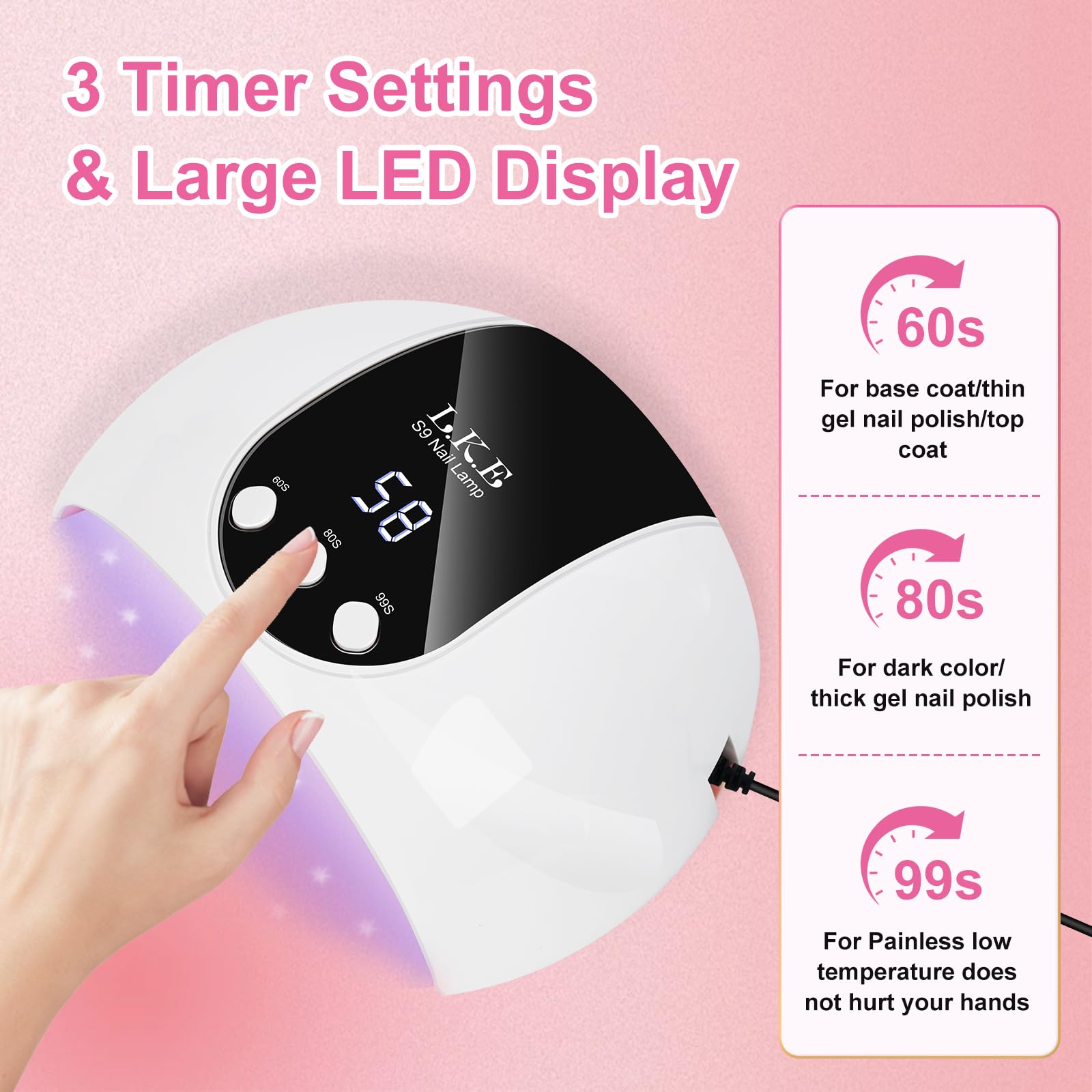 LKE lamp side profile showing slim portable design