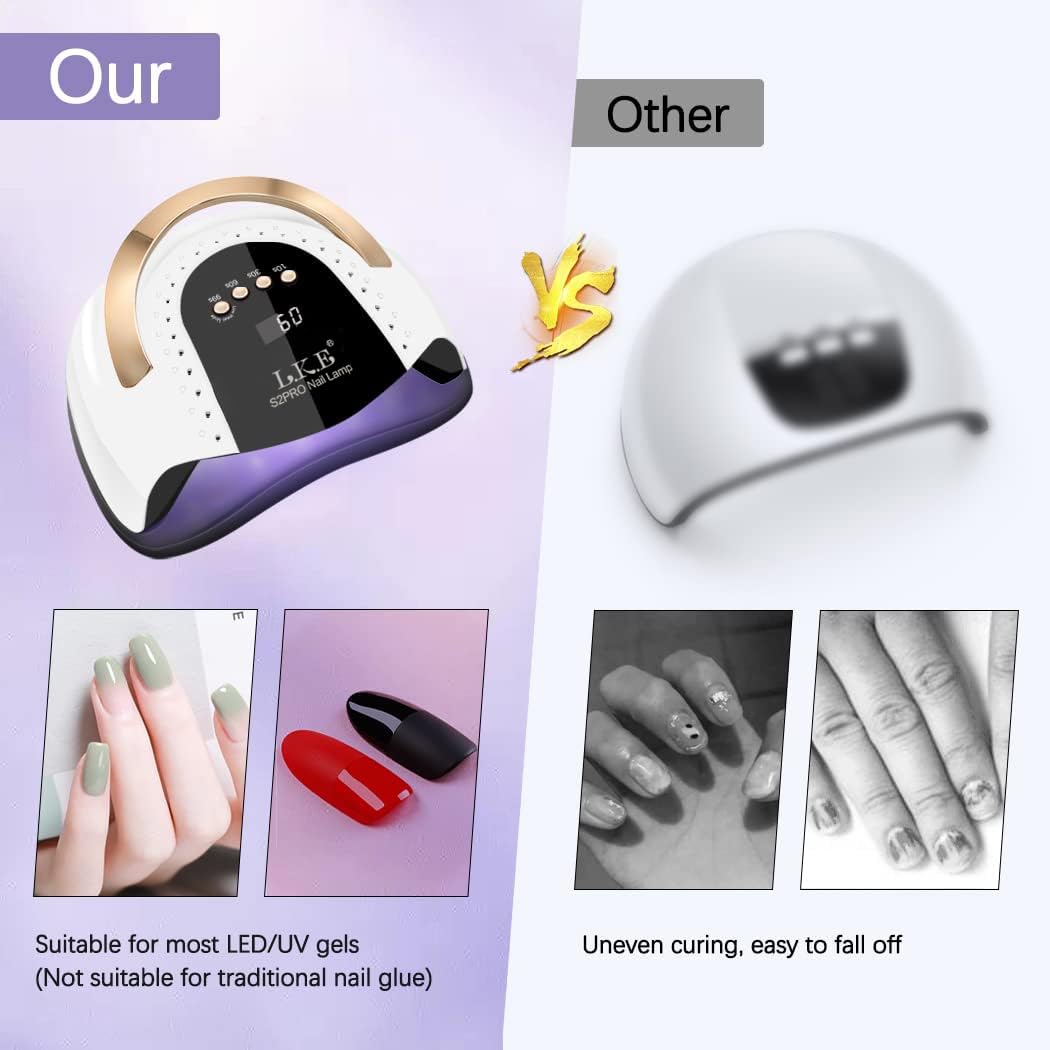 LKE nail lamp with portable handle for easy transport to your home or studio