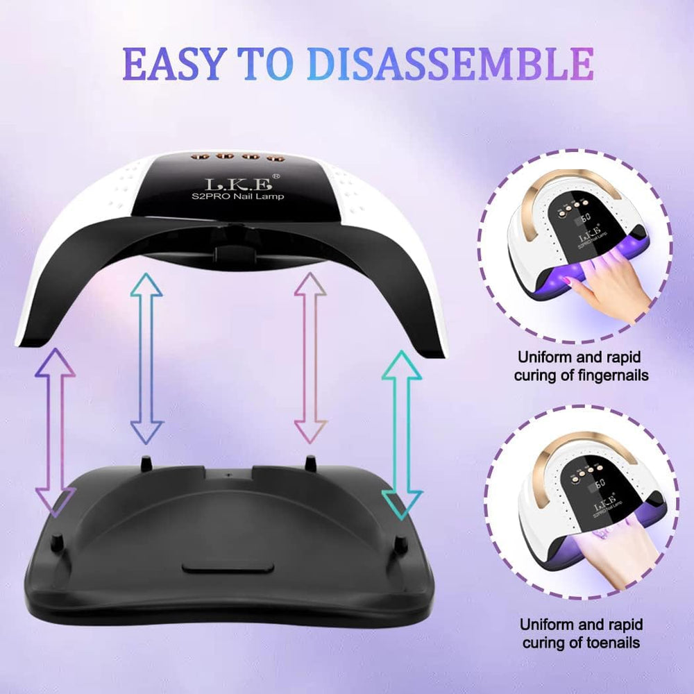 LKE lamp removable bottom plate allows quick cleaning and sanitary manicure setup