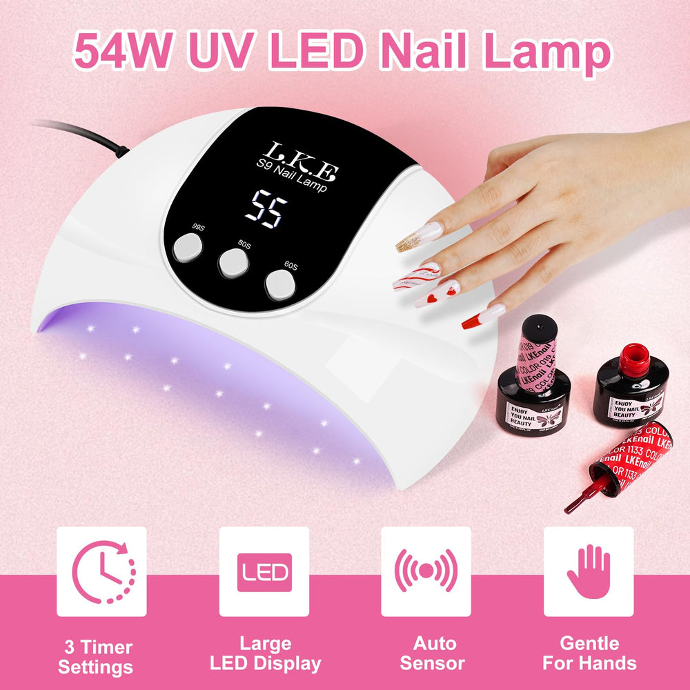 LKE lamp offers 60s, 80s, and 99s timers for flexible gel layering