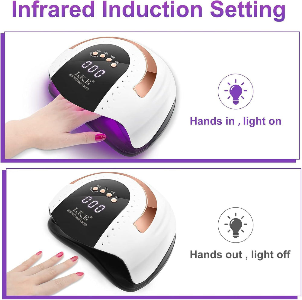 LKE UV Lamp timer display provides precise cure times for beginners and pros