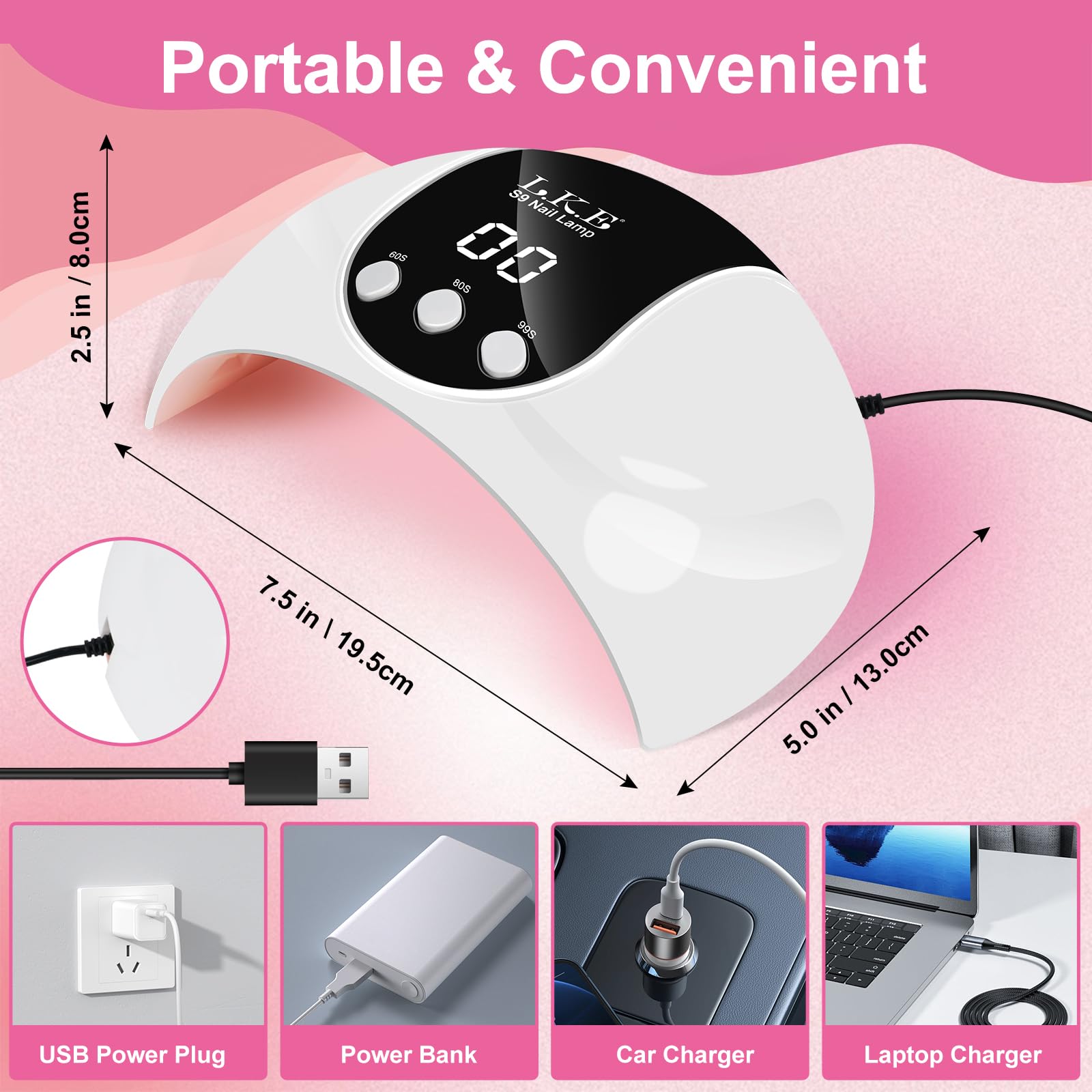 LKE auto-sensor activates lamp when hands are inside