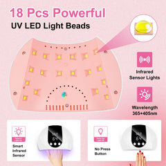 LKE UV LED nail lamp with auto sensor powers on when hands are in