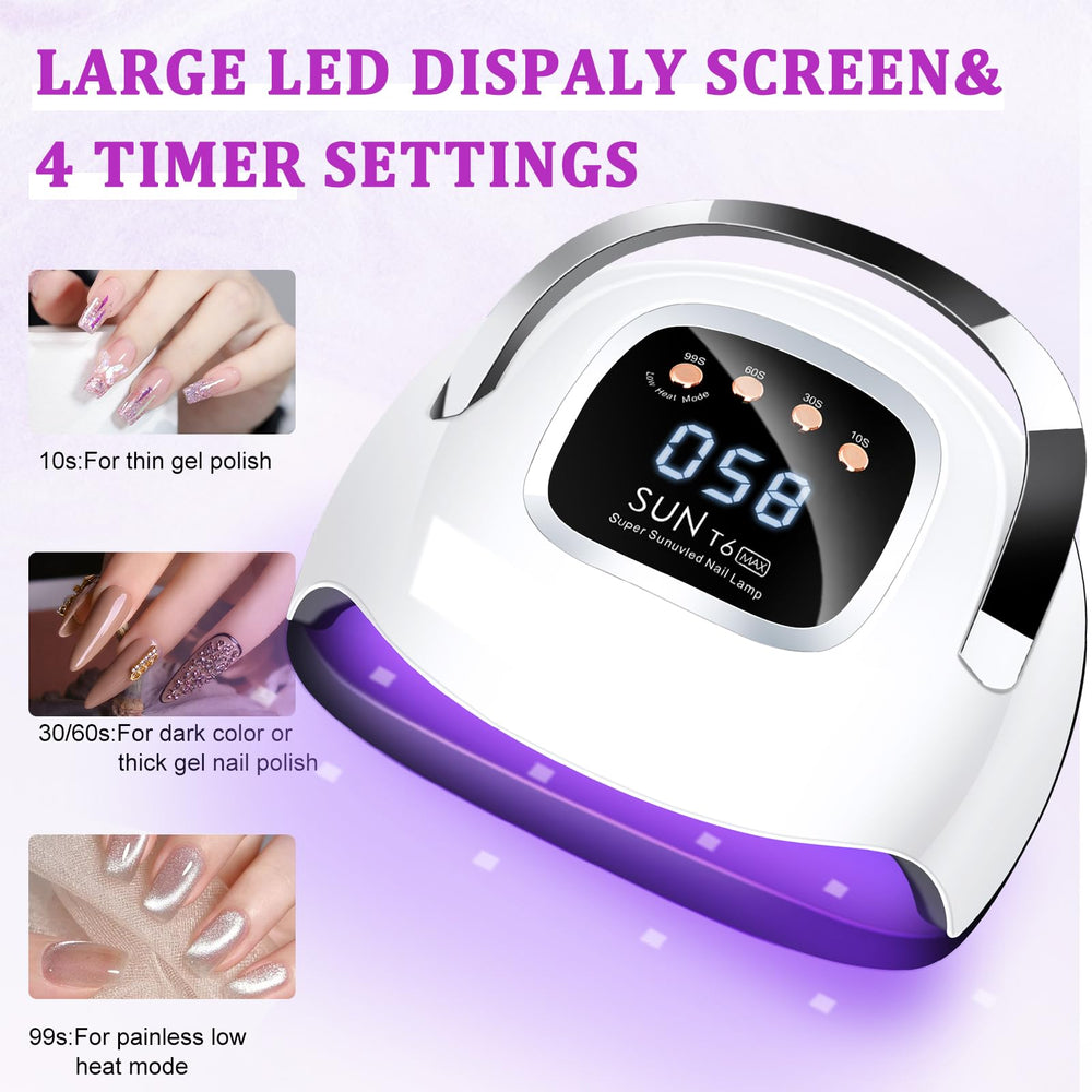 LKE UV Nail Lamp LCD touch display close-up enables precise timer control.