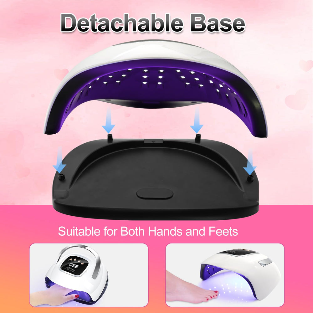 LKE UV Nail Lamp interior with 57 lamp beads ensures even curing across nails.